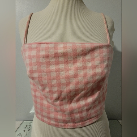 TWO CHOCOLATE RETRO CHECKERED CROP TOP - Picture 2 of 16